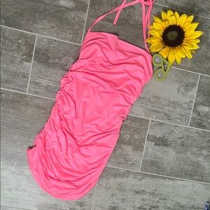 Pink Ruched Mini Dress